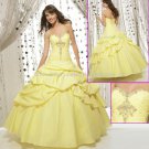 Strapless Yellow Bridal Ball Gown A-line Prom Party Quinceanera Dress Q15 Sz2-16+Custom