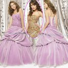 Strapless Lavender Brown Bridal Ball Gown A-line Prom Party Quinceanera Dress Q16 Sz2-16+Custom