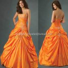 Strapless Orange Bridal Ball Gown A-line Prom Party Quinceanera Dress Q17 Sz2-16+Custom