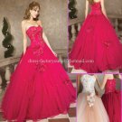 Strapless Fuchsia Rasberry Bridal Ball Gown A-line Prom Party Quinceanera Dress Q17 Sz2-16+Custom