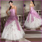 Strapless Lavebder Embroidery Bridal Ball Gown A-line Prom Party Quinceanera Dress Sz2-16+Custom