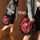 Miyabags DE-01 "Sunny Spirit" Sweetie Hmong Hand-Embroidered Round Shoulder Messenger Bag Purse