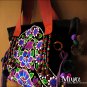 Miyabags DE-02 "Midnight Lilacs" Double-Sided Embroidery Shoulder Handmade Book Tote Bag Purse