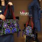 Miyabags DE-02 "Midnight Lilacs" Double-Sided Embroidery Shoulder Handmade Book Tote Bag Purse