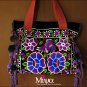 Miyabags DE-02 "Midnight Lilacs" Double-Sided Embroidery Shoulder Handmade Book Tote Bag Purse