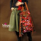 Miyabags DE-03 "Dance with Embroidery" Hmong Stylish Handmade Embroidery Tote Shoulder Bag Bookbag