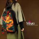 Miyabags DE-04 "Flourishing" Enthic Stylish Embroidered Canvas Bag Tote Bookbag Backpack