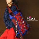 Miyabags DE-05 "Furious Spring" Enthic Stylish Embroidered Canvas Shoulder Bag Tote Bookbag