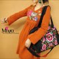 Miyabags D-04 "Flower Garden" Chinese Stylish Handmade Canvas Shoulder Messenger Bag Handbag
