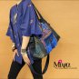 Miyabags D-01 "Dream" Ethnic Fringed Brocade Jacquard Denim Shoulder Tote Bag Handbag