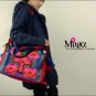 Miya LS-05 "Blue Lotus" Hmong Embroidery Sequins Canvas Tote Shoulder Messenger Bag Handbag