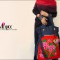 Miya LS-03 "Pink Begonia" Hmong Embroidery Sequins Denim Tote Shoulder Messenger Bag Handbag