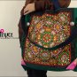 Miya LS-02 "Kaleidoscope" Boho Hmong Embroidered Jacquard Canvas Shoulder Tote Womem Handbag