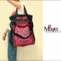Miya CF-07 "Pink Beauty" Original Ethnic Hand Embroidered Tote Shoulder Book Denim Bag Multi-use