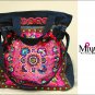 Miya CF-07 "Pink Beauty" Original Ethnic Hand Embroidered Tote Shoulder Book Denim Bag Multi-use