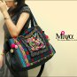 Miya CF-06 "Twin Pheonix " Ethnic Flower Sequin Embroidery Tote Messenger Shoulder Bag Handbag
