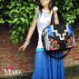 Miyabags II-09 "Blue" Ethnic Hmong Vintage Handmade Embroidered Female Book Messenger HandBag