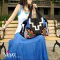 Miyabags II-09 "Blue" Ethnic Hmong Vintage Handmade Embroidered Female Book Messenger HandBag