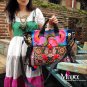 Miyabags II-08 "Wild Tender" Ethnic Hmong Vintage Handmade Embroidered Denim Book Messenger Tote Bag