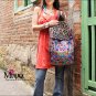 Miyabags II-06 "Plum" Ethnic Vintage Handmade Embroidered Canvas Book Bag Backpack
