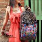 Miyabags II-06 "Plum" Ethnic Vintage Handmade Embroidered Canvas Book Bag Backpack