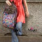 Miyabags II-06 "Plum" Ethnic Vintage Handmade Embroidered Canvas Book Bag Backpack