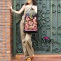 Miyabags II-04 "Ancient" Thai Vintage Style Embroidery Canvus Messenger Shoulder Bag Backpack
