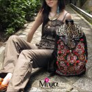 Miyabags II-04 "Ancient" Thai Vintage Style Embroidery Canvus Messenger Shoulder Bag Backpack