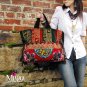 Miyabags II-01 "Datura" Enthic Boho Hmong Embroidered Canvas Shoulder Tote Messenger Bag