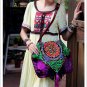 Miya SE-14 "Concentric Palace" Ethnic Hand-Beaded Embroidery Canvas Shoulder Tote Messenger Bag