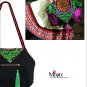 Miya SE-14 "Concentric Palace" Ethnic Hand-Beaded Embroidery Canvas Shoulder Tote Messenger Bag