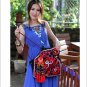 Miya SE-13 "Rouge" Ethnic Hand-Beaded Embroidery Handmade Canvas Shoulder Tote Bag