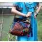 Miya SE-12 "Flower Valley" Ethnic Hand Embroidered Denim Shoulder Tote Handbag New