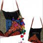 Miya SE-12 "Flower Valley" Ethnic Hand Embroidered Denim Shoulder Tote Handbag New