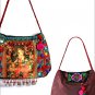 Miya SE-10 "Bodhi Leaf" Ethnic Indian Style Hand-Beaded Handmade Canvas Shoulder Bag
