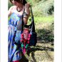 Miya SE-08 "Green Flower Porcelain" Ethnic Embroidered Canvas Female Shoulder Tote Handbag New