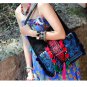 Miya SE-08 "Green Flower Porcelain" Ethnic Embroidered Canvas Female Shoulder Tote Handbag New