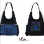 Miya SE-08 "Green Flower Porcelain" Ethnic Embroidered Canvas Female Shoulder Tote Handbag New
