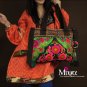 Miyabags DE-07 "Green" Ethnic Vintage Style Embroidered Shoulder Bag Tote Bookbag