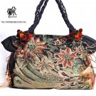 Guduo 2011 - 01 "Peacock" Ethnic Hand Beaded double-sides Embroidery Brocade Messenger Shoulder Bag