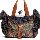 Guduo 2011 - 03 "Bloomy" Ethnic Handmade Embroidery Canvas Messenger Shoulder Handbag