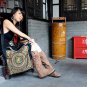 Guduo 2011 - 04 "Artistic" Ethnic Flower Embroidery Canvas Messenger Shoulder Tote Handbag