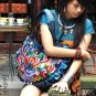Guduo 2011 - 06 " Lotus Blue" Ethnic Stylish Embroidery Denim Messenger Shoulder Tote Bag