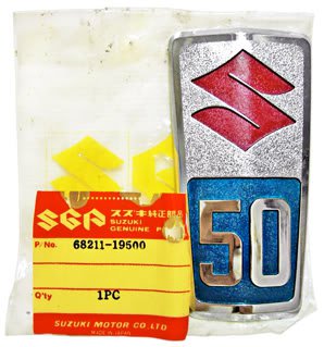Genuine Suzuki F50 Front Fork Emblem Assembly NOS MIP