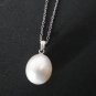 11 - 12 MM SOLITAIRE FRESHWATER PEARL DROP PENDANT SILVER CHAIN NEW