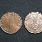GERMANY 1 PFENNIG COIN 1940 A FROM NAZI THIRD REICH TIME RRARE