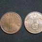 GERMANY 1 PFENNIG COIN 1940 A FROM NAZI THIRD REICH TIME RRARE