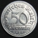 GERMANY 50 PFENNIG ALU COIN 1921 D WEIMAR TIME RARE COIN aUNC