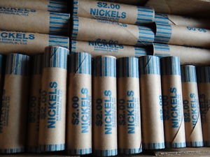 NF STRING & SON PREFORMED CRIMPED NICKEL 50 WRAPPERS ROLLS NEW FOR 5 CENT