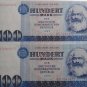 GERMANY 2X100 MARK DDR BANKNOTES 1975 UNC CONDITION IN CONSECUTIVE ORDER RARE